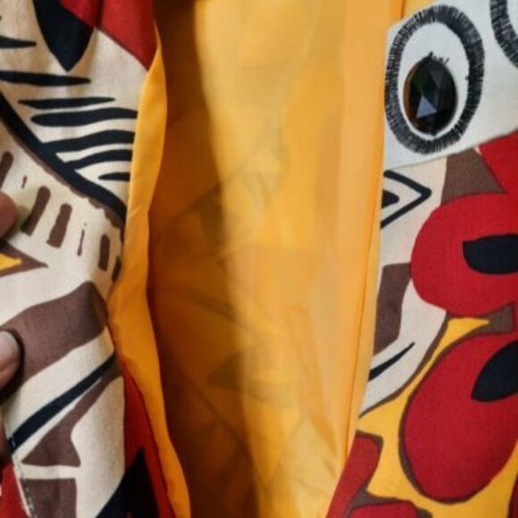 BIRCH HILL Geo Bead Open Front Jacket Lined Coat Light Blazer 3/4 Sleeve Size L - Picture 7 of 10